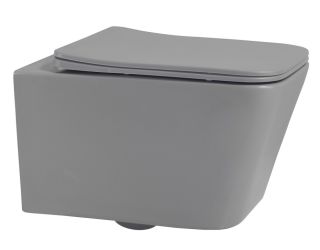 Подвесной унитаз ABBER Rechteck AC1201MG безободковый серый матовый